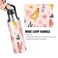 thumbnail image 4 of Chickens Flowers Leaves Sports Bottle with Straw Stainless Steel Water Jug Portable Thermal Cup Leak-proof 600ML, 4 of 9