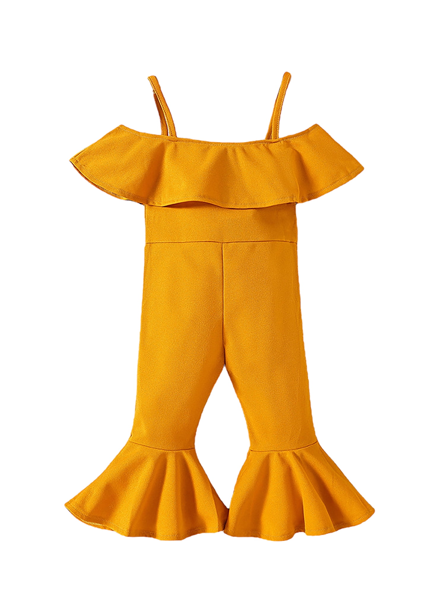 PBaeM Infant Summer Girls Solid Color Suspender Jumpsuit Baby Bell