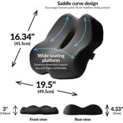Everlasting Comfort Memory Foam Seat Cushion, Closed Shaped Back Rest for Office & Car