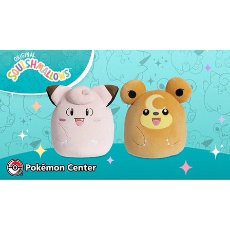 Squishmallows Official Pokemon Center Clefairy & Teddiursa 12 Inch Plush