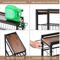 thumbnail image 5 of 4 Tier Slim Rolling Storage Cart with Pull-Out Baskets, Narrow Sliding Storage Laundry Cart, Slim Laundry Rolling Cart Between Washer and Dryer Storage, Laundry Storage Cart (Black), 5 of 14