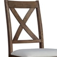 thumbnail image 5 of Home Design Oden Dining Chair (Set of 4), Brown/Gray, X-back design, Padded seat, Upholstered in soft gray fabric, Comfortable seating, Rustic-modern style, 5 of 6