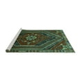 thumbnail image 2 of Ahgly Company Machine Washable Indoor Rectangle Persian Turquoise Blue Traditional Area Rugs, 2' x 4', 2 of 4