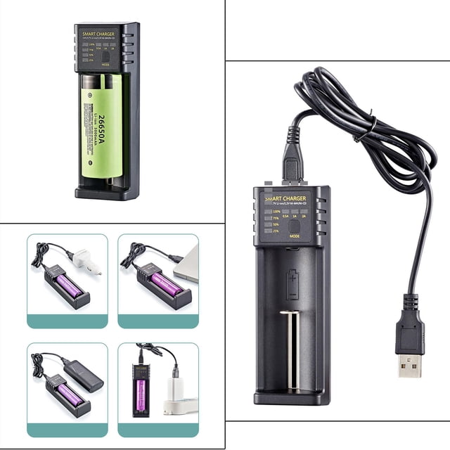 de batería universal 18650 Batería de litio de 3,6 V / 3,7 V , 10400/14500/14650 18350/18500/18650, Una ranura recargable inteligente