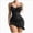 Black, variant on Corset Bodycon Ruffle Sheer Underwire Mesh Lace Floral Outfits Babydoll Lingerie Set Dress with Thong 2 Piece (Black,L)