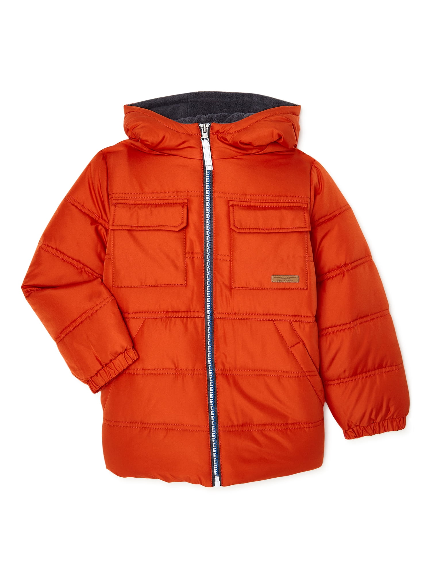 DKNY Boys Heavyweight Ski Parka Polar Fleece Lined Jacket with Sherpa Lined Hood