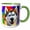 Green/White, variant on 3drose, Siberian Husky Dog Portrait. Digital Art Gift for the Breed Lovers, 11oz Two-tone Red Mug