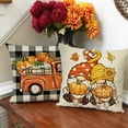 thumbnail image 5 of Fall Gnome Pumpkin Decorative Throw Pillow Covers 18x18 Set of 4, Autumn Truck Buffalo Plaid Check Porch Patio Outdoor Pillowcase, Maple Leaves Thanksgiving Farmhouse Cushion Case Home Decor, 5 of 6