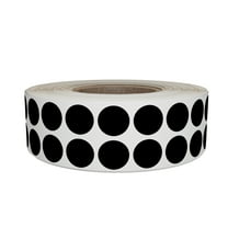 Royal Green Round Dot Stickers Roll (11/16 inch) Inventory Labels in Black 17mm  - 1220 Pack