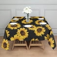 thumbnail image 3 of Black Yellow Sunflower Pattern Square Tablecloth,Waterproof Square Table Cover,Wipeable Spillproof Washable Table Cover for Home Kitchen Party Decor 52"x52"(132x132cm), 3 of 6