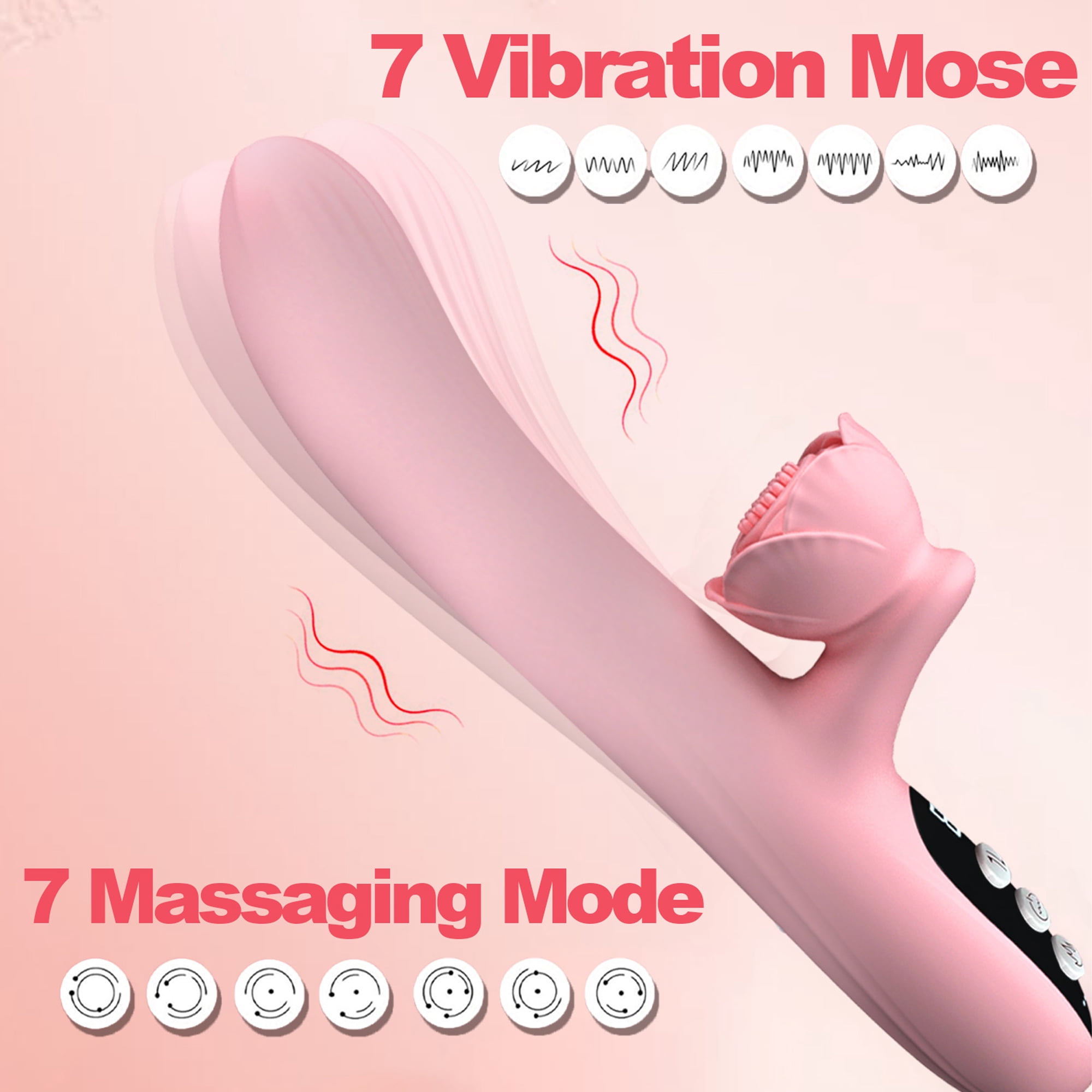 ESVOW Thrusting Rose Vibrator for Women Pleasure Female Sex Toys with 7 Vibrating & 7 Telescopic & Heating Modes Waterproof Silicone Adult Toy Stimulator for Couples