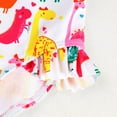 thumbnail image 4 of LNMQLPDBS Girls One Piece Swimsuits Cartoon Dinosaur Printed Ruffle Trim Fly Sleeve Bodysuit Baby Girl Swimsuit 12-18 Months Toddler Summer Beach Bathing Suits Cute Swimwear for Vacation, 4 of 6