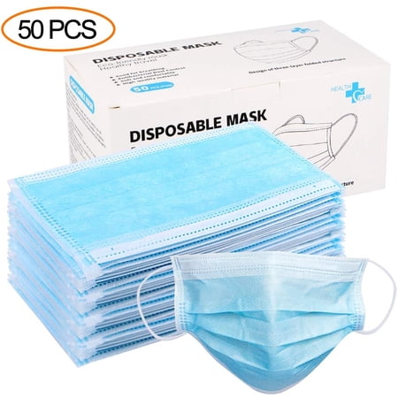 50Pcs Disposable Surgical Massk Dust Breathable Earloop Antiviral Face Massk, Comfortable Medical Sanitary Surgical Massk Thick 3-Layer Massks