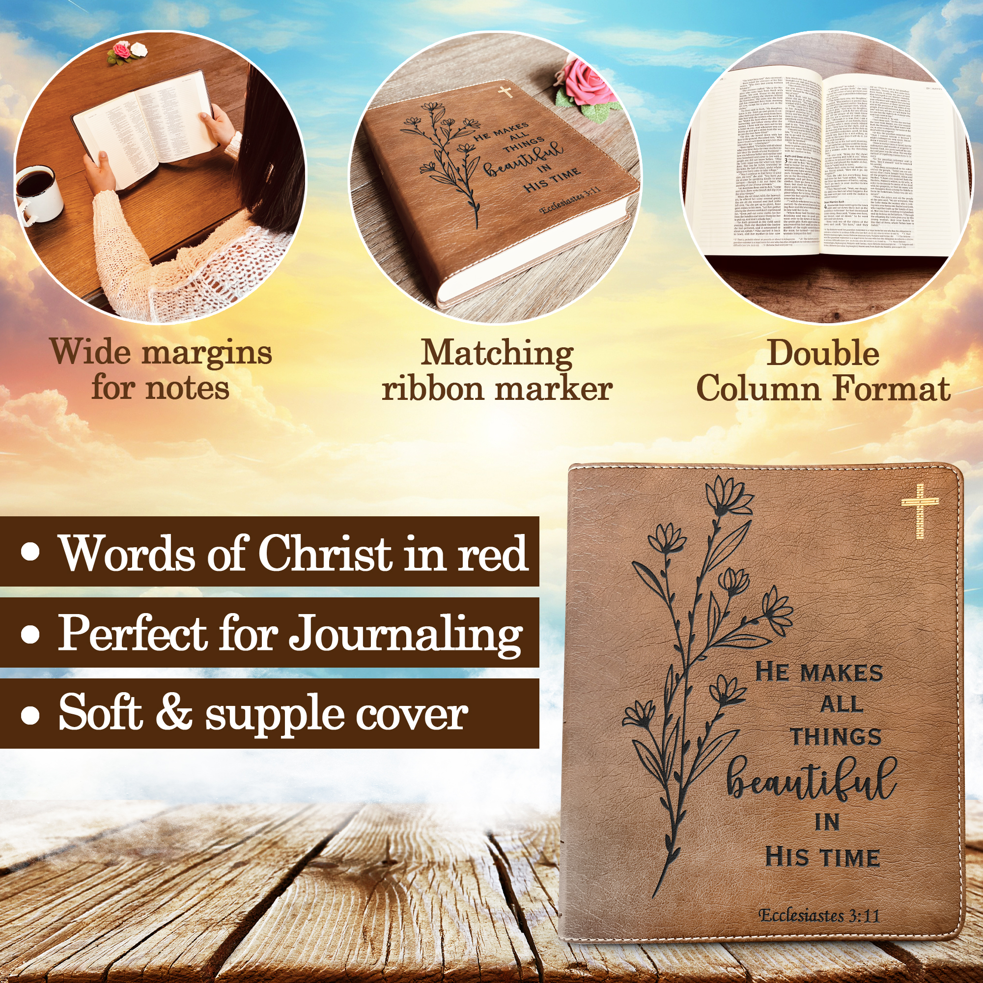 Custom NIV Bible, NIV Journaling Study Bible, Custom Engraved New International Version, Christian Gifts Baptism Gifts NIV Bible Women