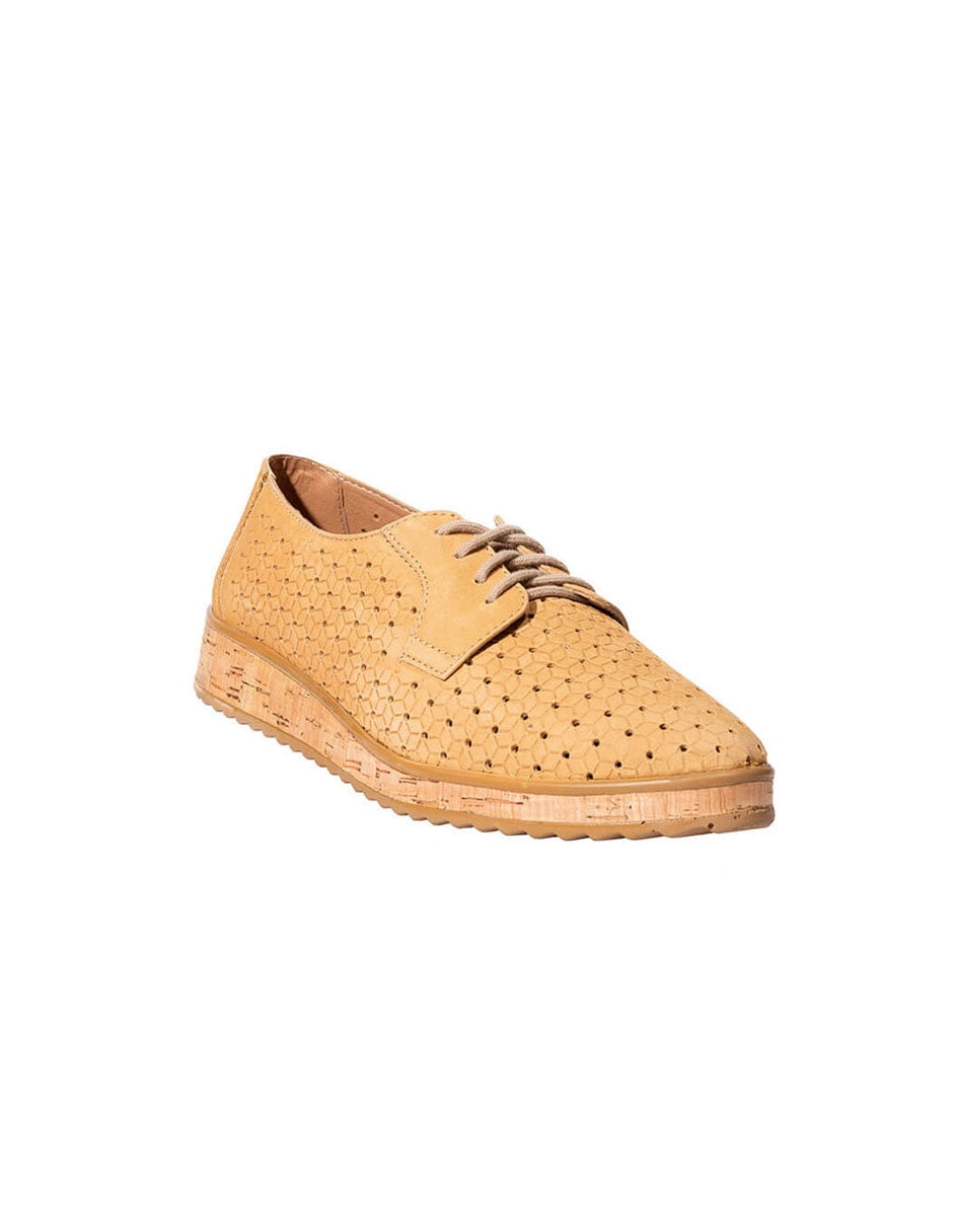 ZAPATOS CASUALES GIUSTO MUJER DAMA OCRE BEIGE GAMUZA 10902 LEON