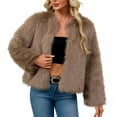 thumbnail image 2 of Uaswgudfs ​Women's Faux Fur Plush Fleece Jacket Open Front Coat: Long Sleeve Warm Fleece Short Jacket for Casual Outdoor Wear​, 2 of 7