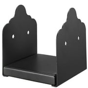 KFFKFF 6x6 Post Base Set, 2 Pieces, Inner Dimensions 5.9x5.55 inch / 150x141 mm, Durable Carbon Steel Brackets for Decking, Wood Posts, Pavilion Support, Deck Railing Base Plate, Black