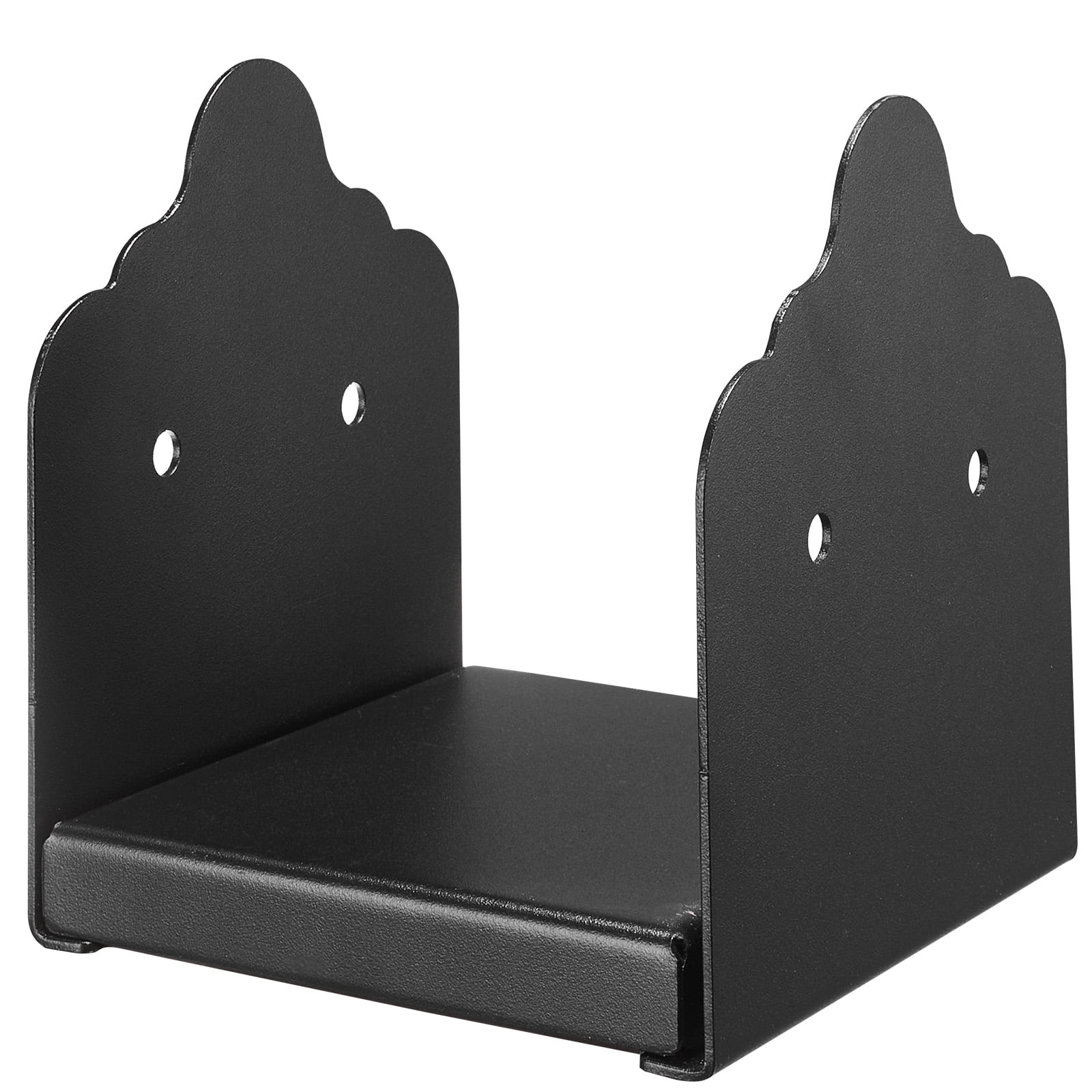 KFFKFF 6x6 Post Base Set, 2 Pieces, Inner Dimensions 5.9x5.55 inch / 150x141 mm, Durable Carbon Steel Brackets for Decking, Wood Posts, Pavilion Support, Deck Railing Base Plate, Black