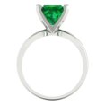 thumbnail image 4 of 2.5 ctw Solitaire Anniversary Ring for Women | Princess Cut Simulated Emerald | Hyperallergenic Solid 14K White Gold, 4 of 5