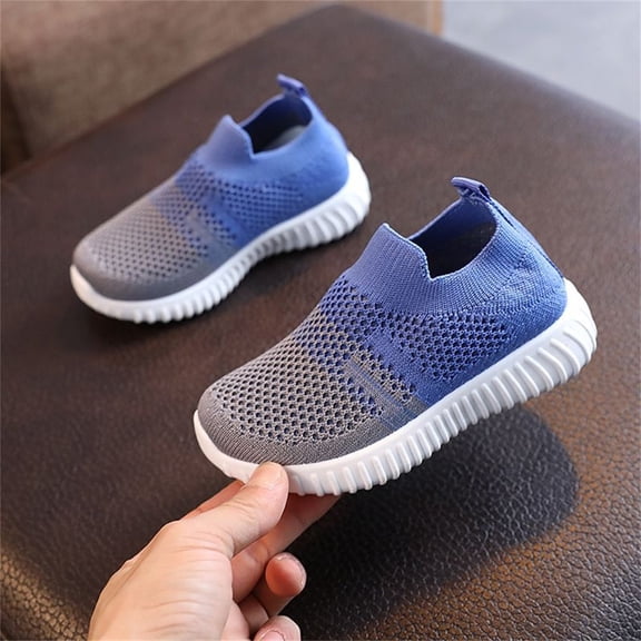 VOUZZA Kids Colorblock Platform Sneakers, Breathable Mesh Panel Athletic School Shoes with Hook and Loop Strap, Lightweight Anti- Footwear