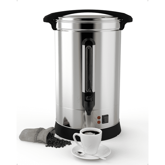 Ourlova Coffee Urn 120 Cups - Stainless Steer Thermos for Hot Beverage - Hot Water Urn - Commercial Grade Hot Coffee Dispenser with Coffee Percolator - Silver