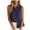 Navy, variant on UOCUFY Cotton Linen Shirts for Women Sleeveless Collared Tops Oversized Button Up Blouses Work Shirts Casual Summer Tshirt (Light Purple, XL)