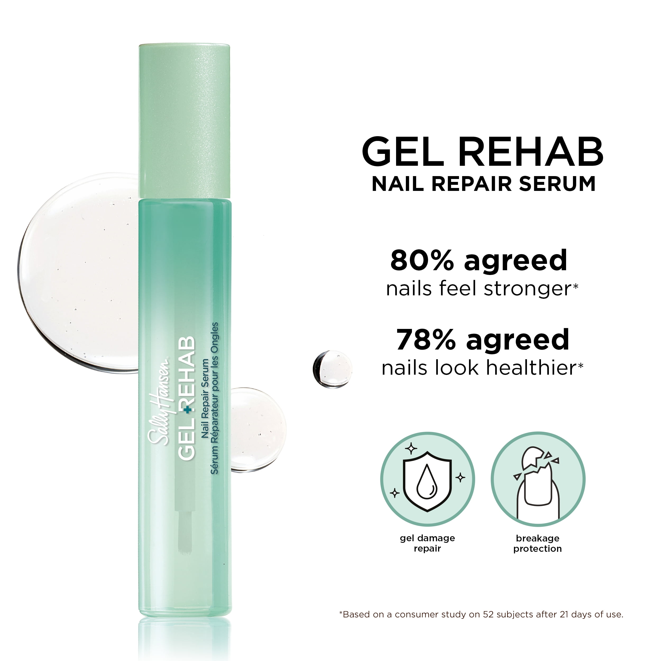 Sally Hansen Gel Rehab Quick-Drying Nail Repair Serum with Samphire Extract & Vegan Keratin