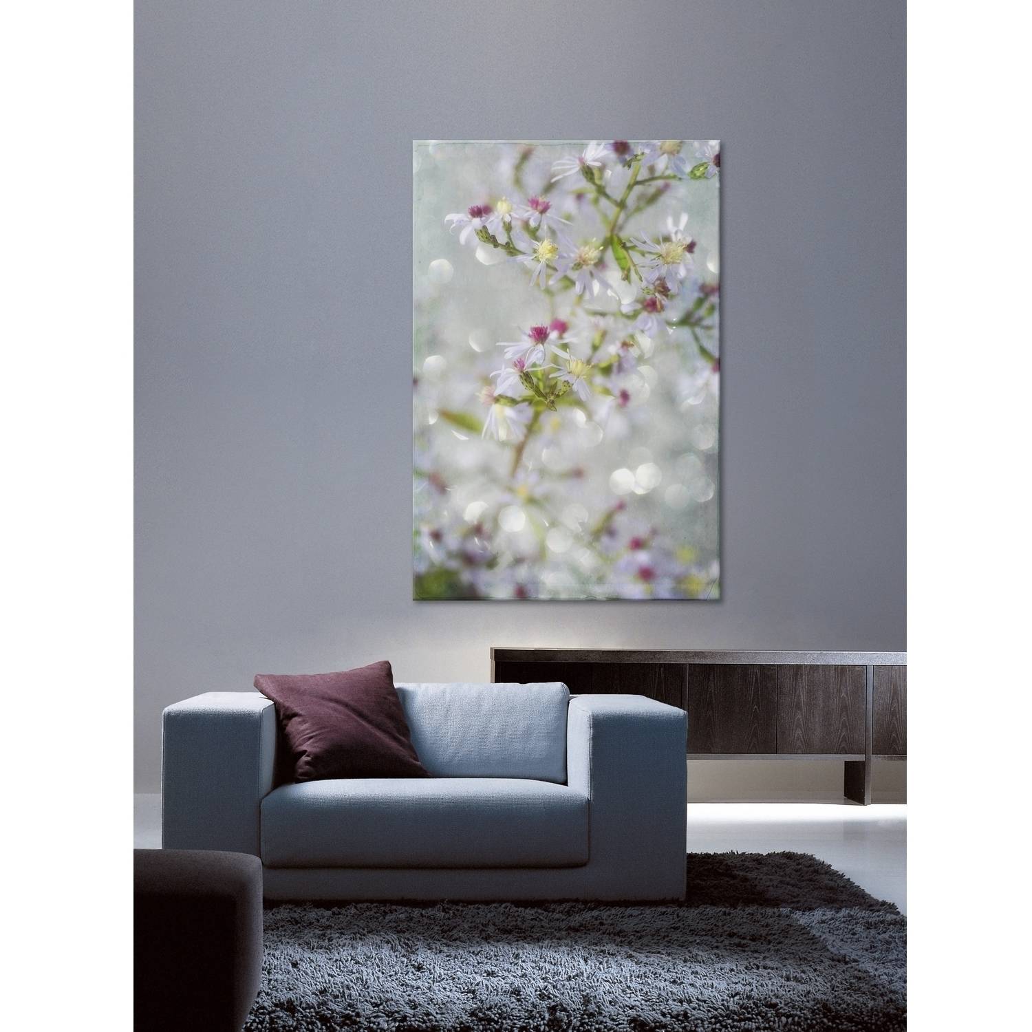 "Aster in the Wind" Painting Print on Wrapped Canvas