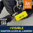 thumbnail image 3 of urban UR74120 Candado Cadena Antirrobo Moto Alta Seguridad Homologado Classe SRA, Mini U Bloqueo Dis, 3 of 8