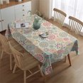 thumbnail image 2 of Boho Bohemia Flower Rectangle Tablecloth 60"x84",Waterproof Polyester Rectangle Table Cloth, Wipeable Spillproof Polyester Tablecloth for Dining, Camping, Indoor and Outdoor, 2 of 5