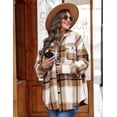 thumbnail image 7 of Weardear Womens Plus Size Shacket Jacket Flannel Plaid Long Sleeve Button Down Shirts Casual Fall Blouses Tops, 7 of 7