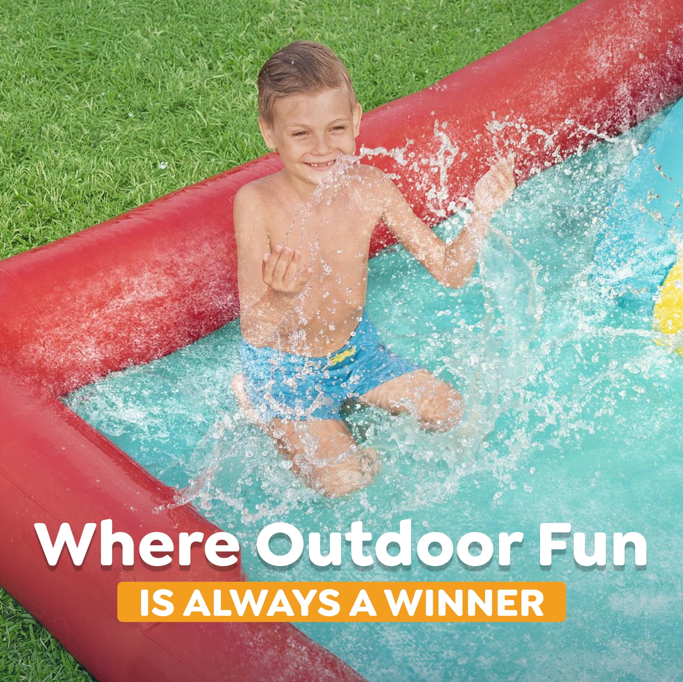 PlayDay Jump 'N Away Inflatable Bounce House with Play Features, Indoor/Outdoor, Ages 3+