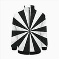 thumbnail image 2 of Aesthetic Grey And White Sunburst Jacket Men's Street Cool Long Sleeves Coat Personality Tops Oversized Zipper Jackets Male Clothes, 2 of 7