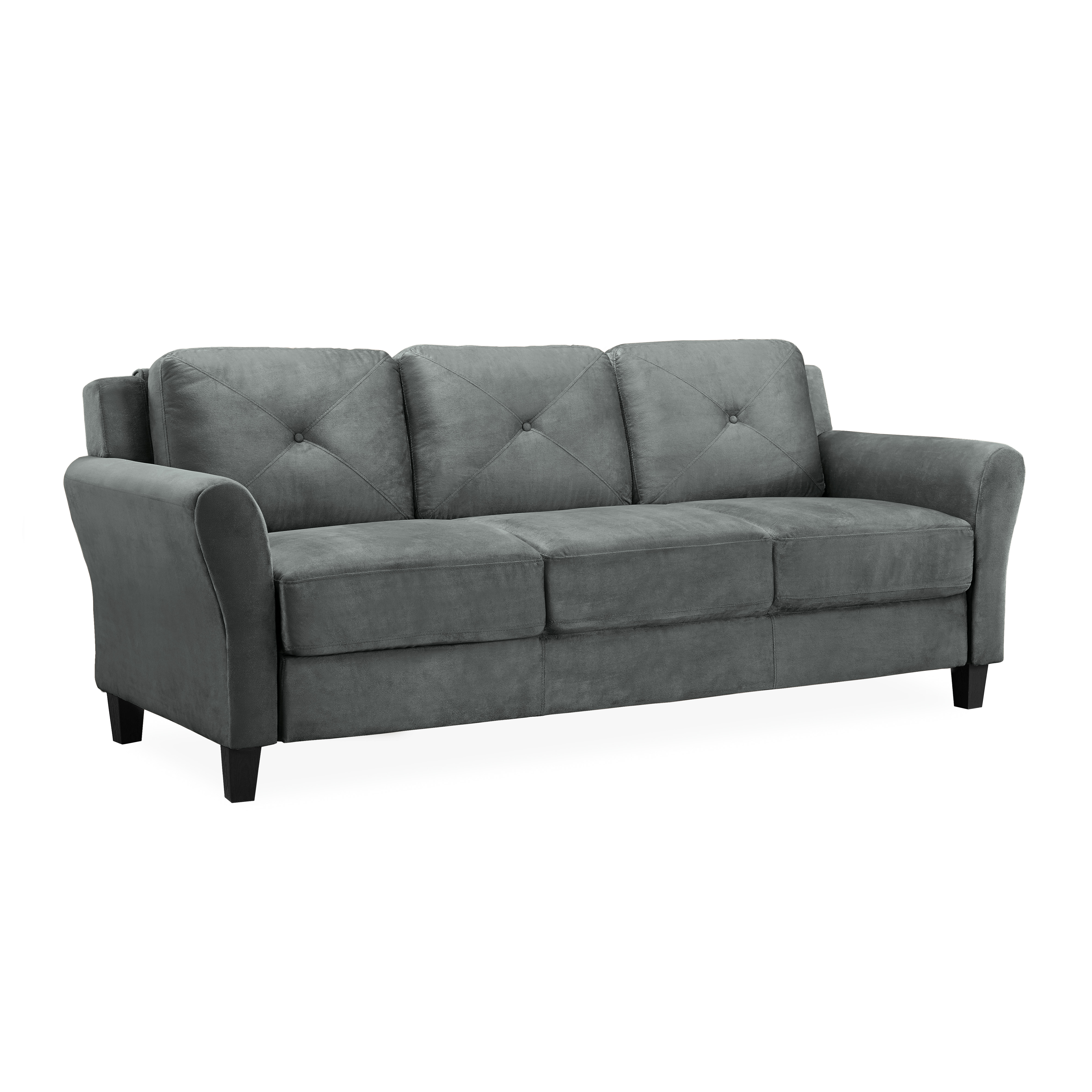 Lifestyle Solutions Taryn Traditional Sofa with Rolled Arms, Dark Gray Fabric - image 2 of 8