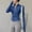 01 Blue, variant on YueHuiYing Womens High Elastic Sports Jacket Standing Collar Slim Yoga Top Womens Long Sleeved Standing Collar Top Shirt