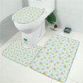 thumbnail image 2 of Light Blue Daisy Flower Pattern Bathroom Rugs Sets 3 Piece,Toilet Cover Set,Absorbent Non Slip Bathroom Mats Sets with U-Shaped Contour Rug Toilet Rug Set, 2 of 5