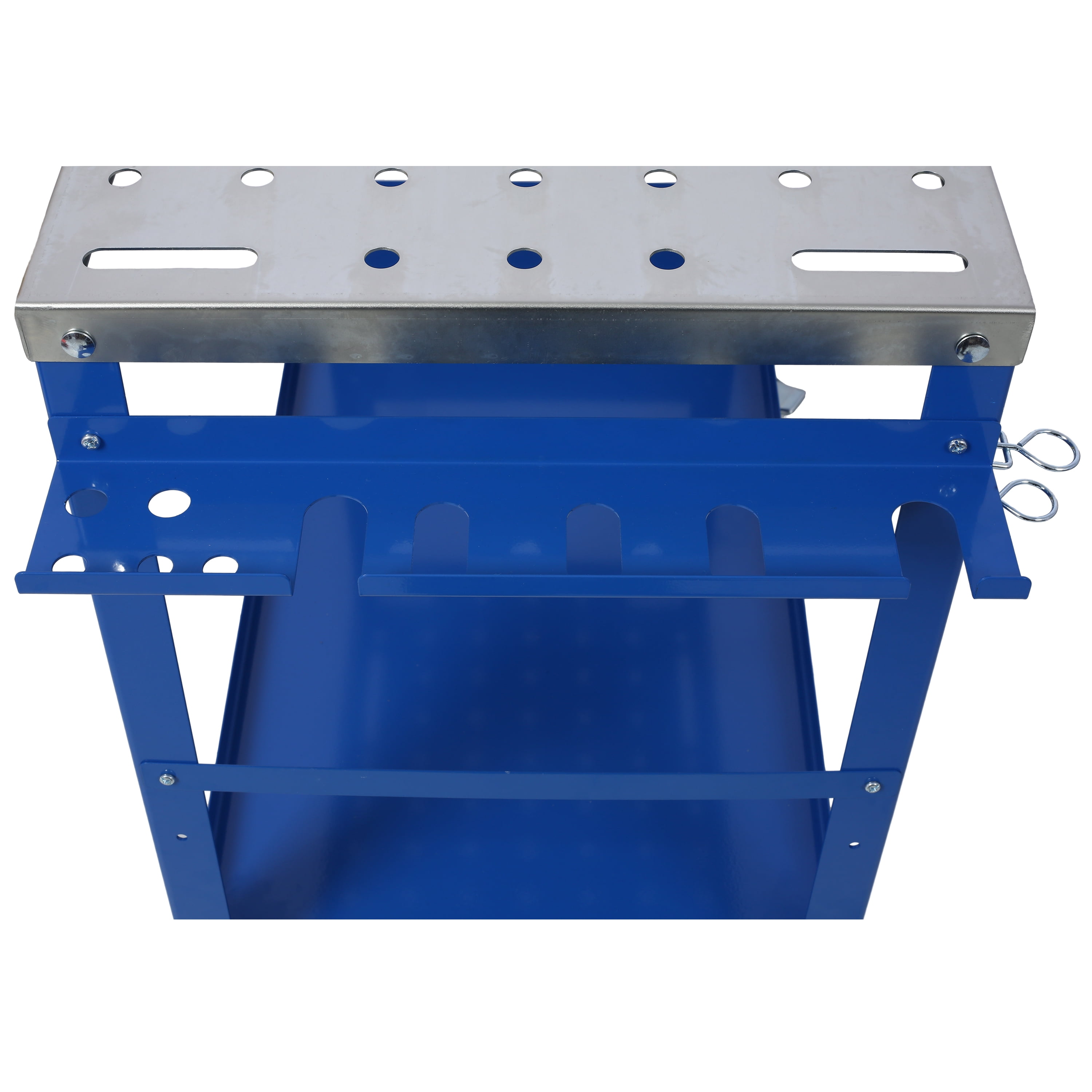 Welding Table 36"x18", 1200lbs Load Capacity Steel Welding Workbench Table on Wheels, Portable Work Bench with Braking Lockable Casters, Tool Slots, 5/8" Fixture Holes, Tool Tray