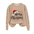 thumbnail image 2 of Craaazy Christmas Women's Fashion Long Sleeve Round Neck T-Shirt Christmas Printing Loose Blouse Hoodless Sweatshirts Top Gifts, 2 of 4
