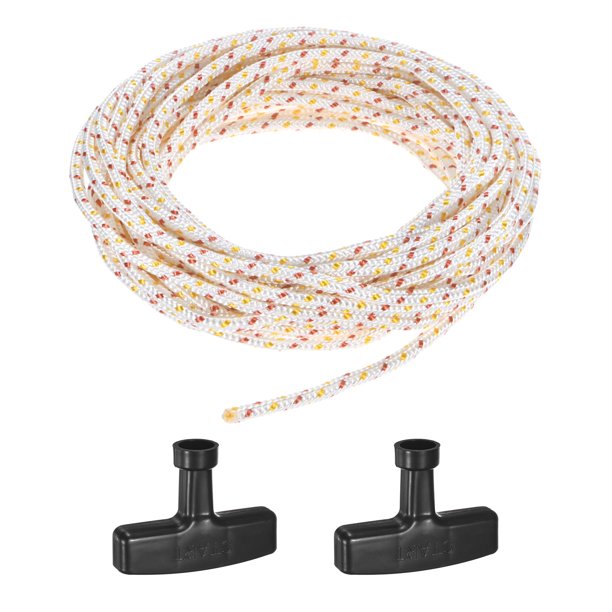 Cuerda de arranque de retroceso Uxcell 5mm 10m Cuerda de nylon con mangos Blanco, Rojo, Amarillo, Negro