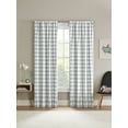 thumbnail image 7 of Your Zone Gingham Plaid Blackout Curtain Panel Pair, Set of 2, Gray, 37" W x 84" L, 7 of 7