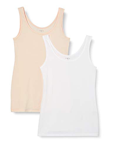 Multicolour Iris & Lilly BELK355M2 Vest Pack of 2 12 White/Soft Pink Size:M