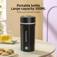thumbnail image 3 of Tignapoo Bouilloire Électrique de Voyage Portable 500ml avec Isolation à Double Couche, Chauffage 300W, Eau Chaude Durable, Acier Inoxydable, Arrêt Automatique, Design Élégant - Noir, 3 of 6