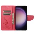 thumbnail image 5 of Feishell Wallet Case for Samsung Galaxy S23 Plus,Retro PU Leather Butterfly Embossed Pattern Full Protection Anti-Scratch Magnetic Clasp Flip Holder Card Slots & Cash Pocket Phone Cover,Rose, 5 of 6
