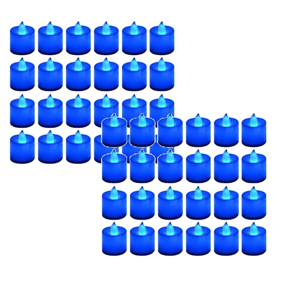 2Pcs Blue Light Candles Blue Candles 24 Packs Flameless Blue Tea Lights Flickering Navy Blue Votive Candles For Birthday Wedding Party Festival Home Decor