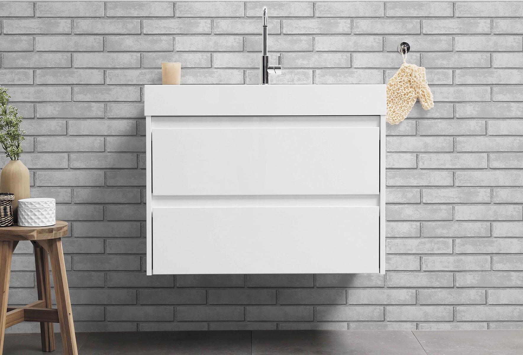 NextWall Monarch Brick Peel and Stick Wallpaper