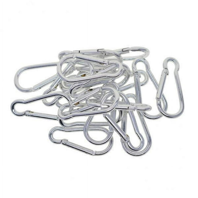 jifeng 2x20 Pcs Crochet Mousqueton de Sport de Randonnée en Forme de D à Ressort à Pression, 4 Pcs