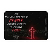 VIVACITE Prayer Mat Christian Gifts For Women Men Faith Religious Spiritual Gifts For Women Prayer Rug With Bible Verse Christian Decor Area Rug For Pray And Meditaion Scripture Matthew 21:22 24"X16"