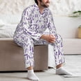 thumbnail image 7 of Lsque Lavender Flowers Pattern Long Sleeve Pajama Set for Men - Soft 2-Piece Sleepwear and Loungewear Set with Pockets, Comfy Nightwear-Medium, 7 of 7