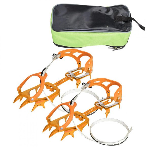 YLSHRF Snow Grips, Anti Slip Aluminum Alloy Adjustable Climbing Spikes Crampons, Walking On Snow/Ice For Hiking Ski Climbing Ice Climbing