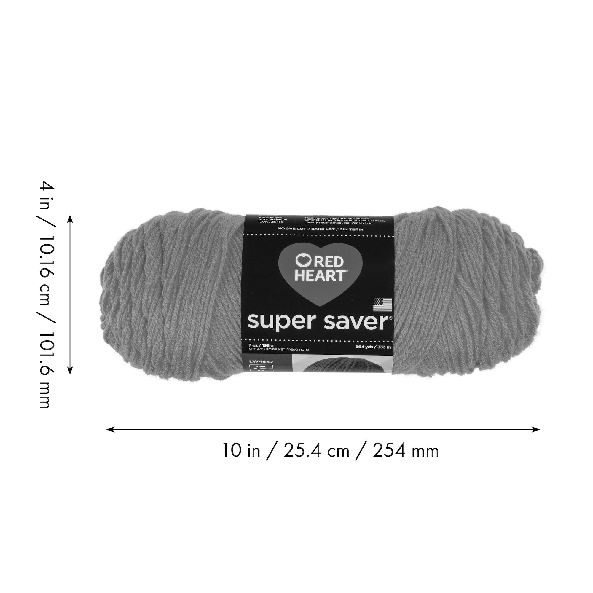 Red Heart Super Saver Yarn, Soft White 0316, Medium 4 - 1 skein, 7 oz